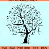 Tree with Music notes SVG, Music Tree With Notes svg, Music Tree svg, Music Notes svg