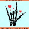 Valentine skeleton finger SVG, Skeleton Hand I Love You Svg, Skeleton Valentines Day Svg