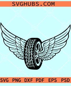 Wheel with wings SVG, winged wheel svg, In Memory Of Svg