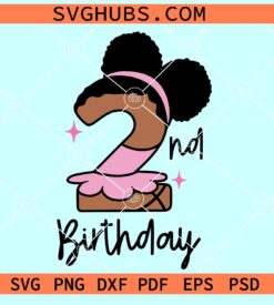 2nd Ballerina birthday SVG, 2nd Birthday Svg, Ballerina birthday girl svg, Birthday ballet svg