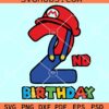 2nd Birthday Mario SVG, two Mario Bros svg, two Birthday Mario Bros svg