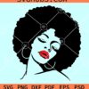 Afro woman svg, Juneteenth afro woman svg, afro silhouette afro woman svg