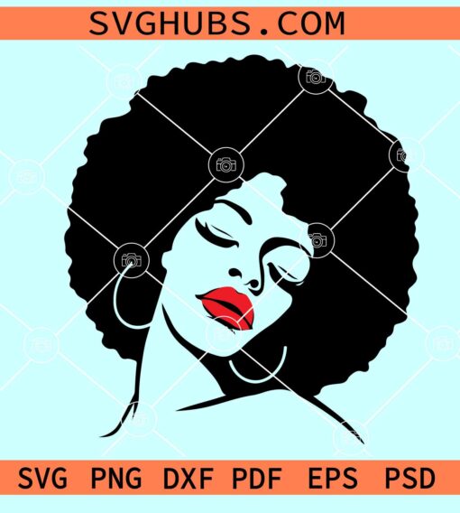 Afro woman svg, Juneteenth afro woman svg, afro silhouette afro woman svg