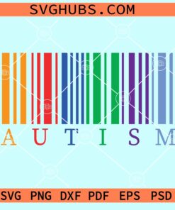Autism Barcode Svg, Austim Awareness svg, Autism Mom Svg,  Autism svg
