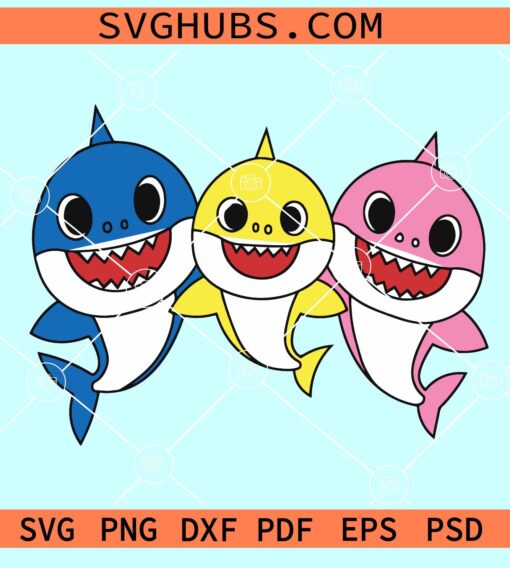 Baby Shark svg, Baby Shark family SVG, baby shark SVG bundle, pinkfong svg