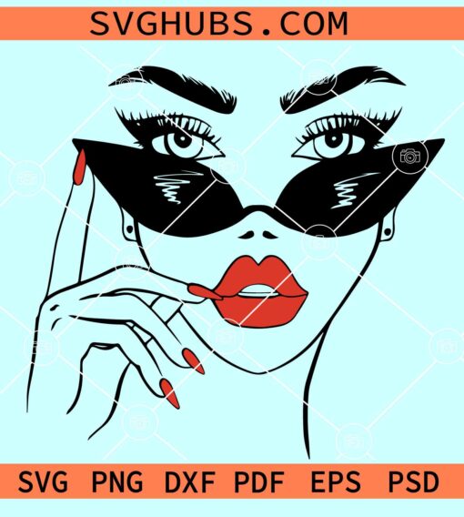 Beautiful woman in glasses SVG, woman sunglasses svg, Afro woman SVG