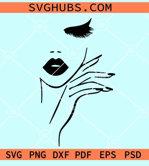 Beauty Face SVG, pretty woman face svg, face vector png