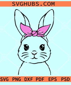 Bunny with bandana SVG, Easter bandana SVG, Easter SVG files