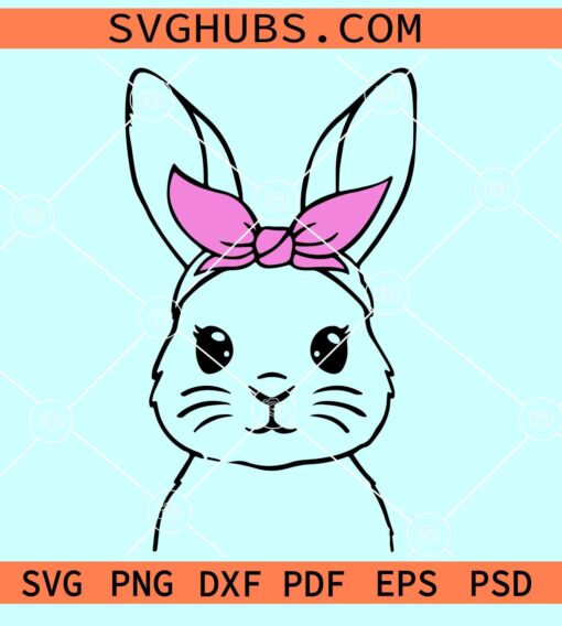 Bunny with bandana SVG, Easter bandana SVG, Easter SVG files