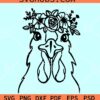 Chicken with flower crown SVG, Chicken Face svg, Flower Chicken svg