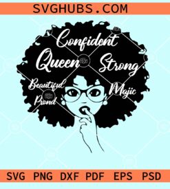 Confident Afro woman svg, Black Woman Face svg, Black Girl Magic SVG