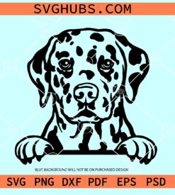 Dalmatian peeking SVG, Peeking Dog svg, Dalmatian svg, Dalmatian Silhouette svg