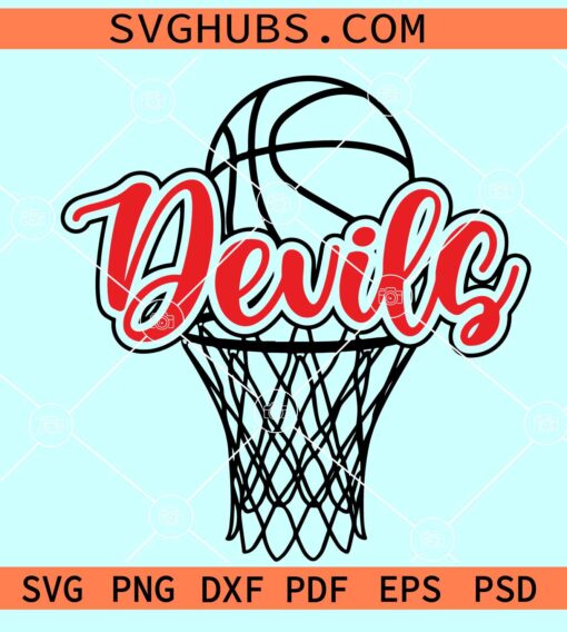 Devils Basketball SVG, Bluedevils svg, Bluedevils Basketball svg