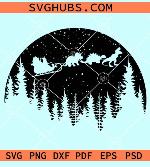 Dinosaur Sleigh Ride Svg, Christmas Dinosaur Sleigh Ride svg, Funny Christmas svg