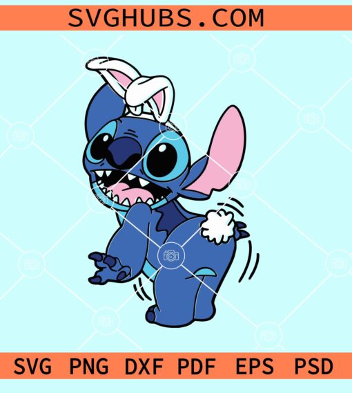 Easter Stitch svg, Easter Bunny Stitch SVG, Lilo stitch Easter Svg