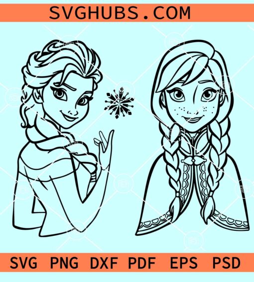 Elsa and Anna SVG, Frozen Elsa and Anna SVG, Frozen Elsa svg
