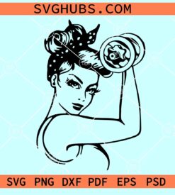Fitness Girl with dumbbell SVG, Fitness girl svg, Fitness girl svg