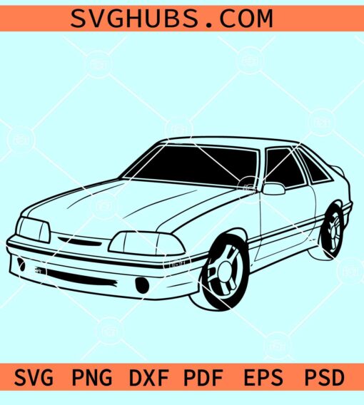 Ford Mustang Fox Body SVG, Ford Mustang Fox Body clipart svg, Ford svg