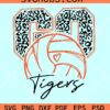 Go Tigers Volleyball SVG, Leopard Print Tigers svg, Tigers SVG, Volleyball Mom svg
