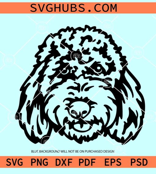Golden doodle head SVG, Golden doodle svg, Golden doodle dog breed svg