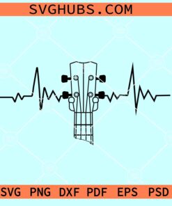 Guitar heartbeat svg, Guitar EKG svg, bass guitar heartbeat svg