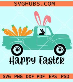 Happy Easter Truck SVG, Easter Truck Svg,  Easter Truck with Carrots svg