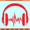 HeadPhones Heartbeat svg, HeadPhones ekg svg, Headphones svg file, Headphones clipart svg