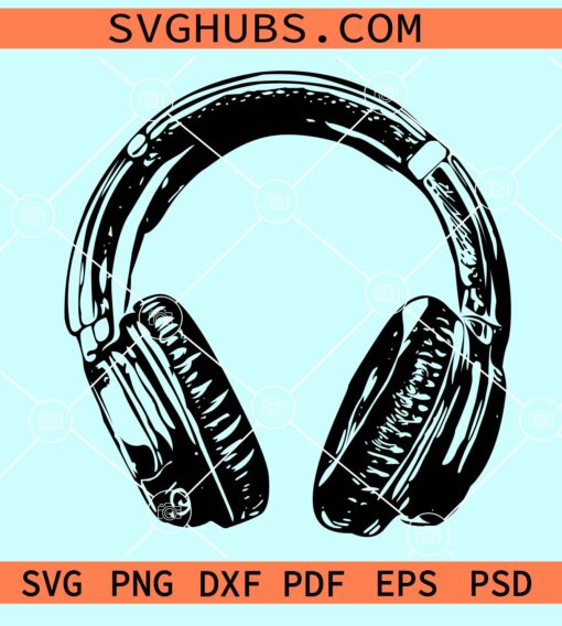HeadPhones svg, Headphones svg file, Headphones outline svg, Headphones vector svg