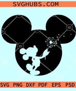 Mickey head dandelion SVG, Mickey spread love SVG, Mickey blowing dandelion SVG