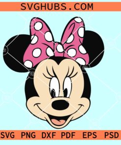 Minnie Mouse with bow SVG, Minnie Mouse polka dot bow svg, Disney Minnie Svg