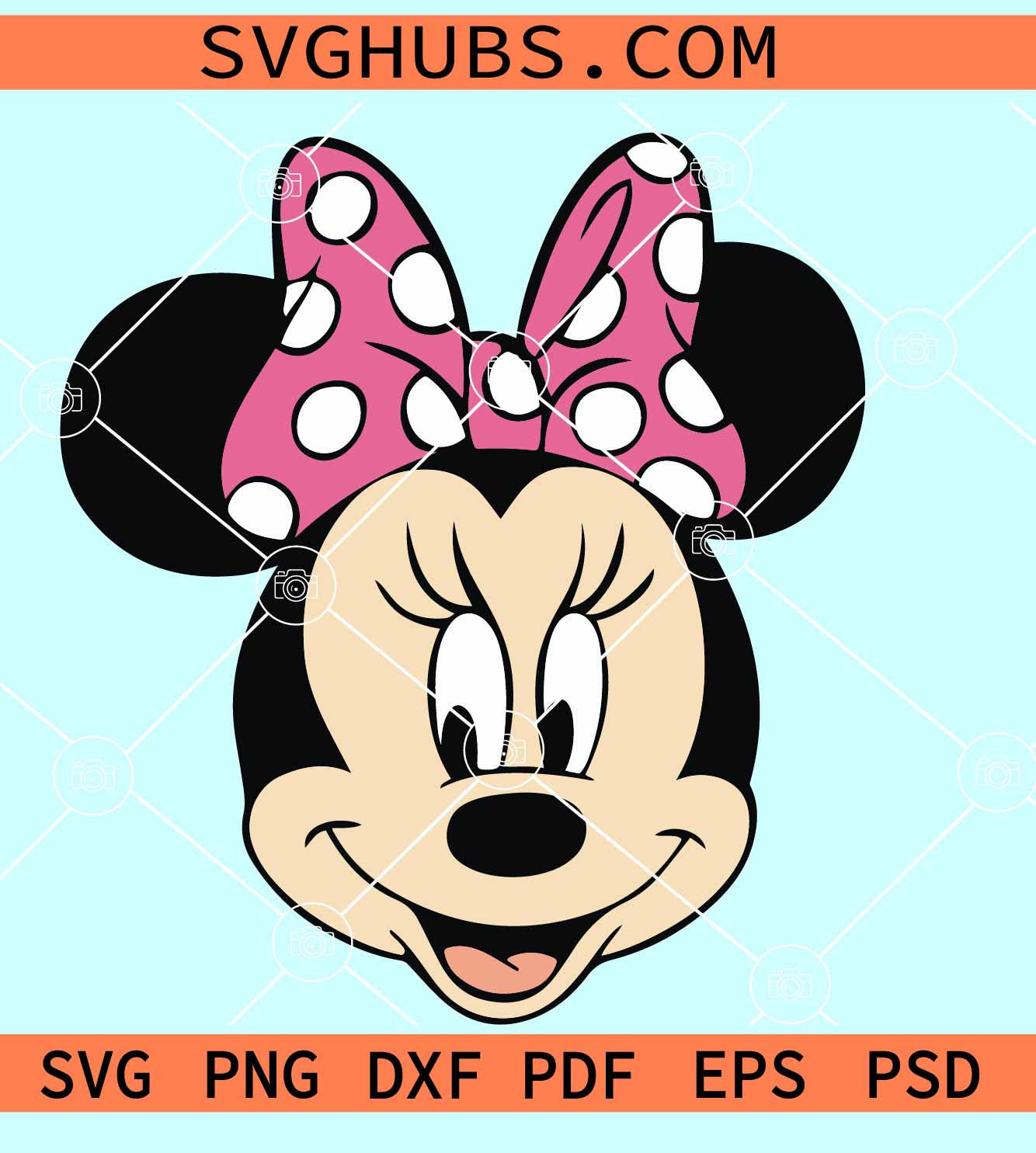 Minnie Mouse with bow SVG, Minnie Mouse polka dot bow svg, Disney ...