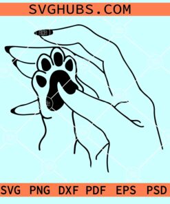 Paw and hand SVG, dog lover svg, human hand and pet svg