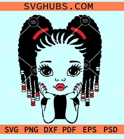 Peekaboo girl with afro braids SVG, afro princess svg, peek a boo svg