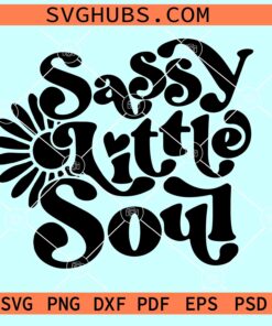 Sassy Little Soul retro wavy SVG, Sassy Little Soul SVG, Sassy Vibes Wavy Stacked SVG