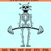 Skeleton Deadlift SVG, Skeleton lifting weights svg, workout shirt svg