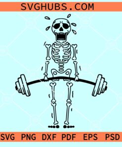 Skeleton Deadlift SVG, Skeleton lifting weights svg, workout shirt svg
