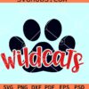 Wildcats SVG, Wildcats mascot SVG, Wildcats paw print SVG, Go wildcats svg