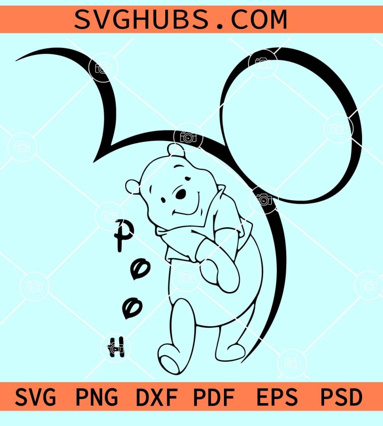 Winnie The Pooh Mickey ears SVG, Winnie Pooh SVG, Disney Winnie SVG