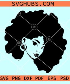 Afro hair woman SVG, afro hair SVg, black woman SVG, pretty woman SVG