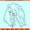 Afro woman line art SVG, afro woman sketch svg, afro woman abstract SVG