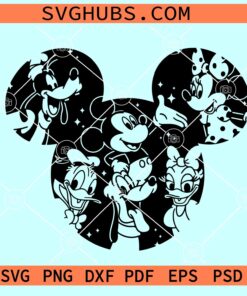 Disney Character Ears SVG, Disneyland Ears SVG, Mickey head Disney Friends SVG