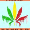 Dripping Marijuana leaf SVG PNG, Weed Leaf Dripping SVG, Marijuana SVG