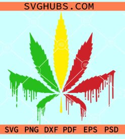 Dripping Marijuana leaf SVG PNG, Weed Leaf Dripping SVG, Marijuana SVG