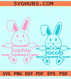 Easter Bunny split SVG, Easter monogram SVG, bunny monogram Svg, Boy bunny Svg