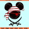Mickey Mouse Pirates SVG, Mickey with bandana Svg, Disney trip SVG