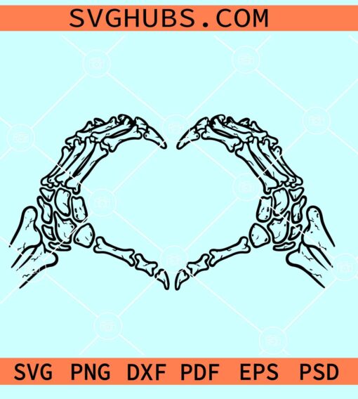 Skeleton love sign SVG, skeleton heart sign SVG, skull lover svg