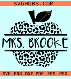 Apple name frame SVG, apple monogram svg file, split apple SVG