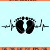 Baby Feet EKG svg, baby foot print SVG, newborn SVG, pediatrician doctor SVG