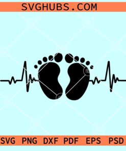 Baby Feet EKG svg, baby foot print SVG, newborn SVG, pediatrician doctor SVG