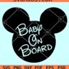 Baby on Board Mickey SVG, Disney Mickey sticker SVG, Baby Mickey on board SVG